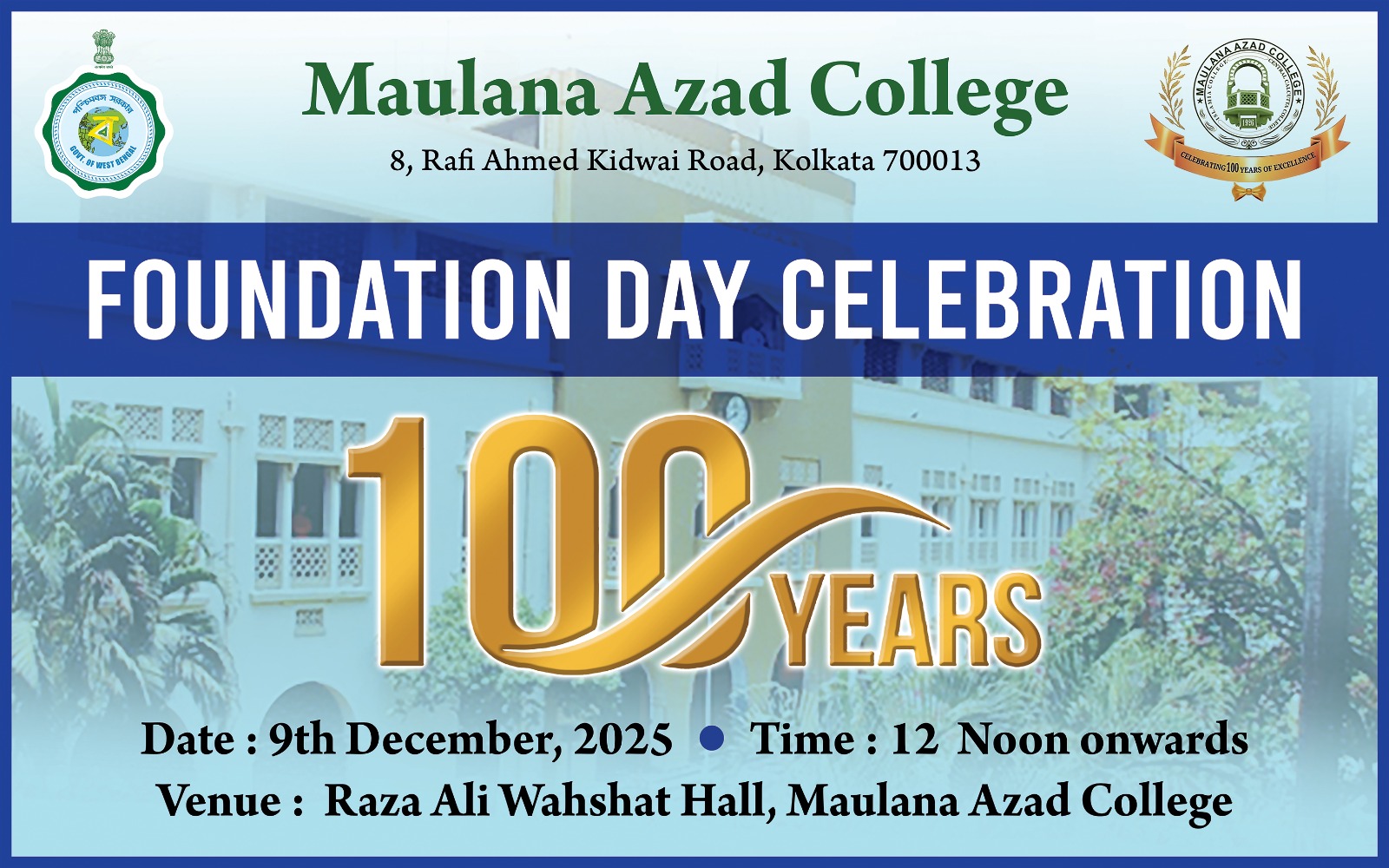 Maulana Azad College, Kolkata 100 Years - Foundation Day Celebrations